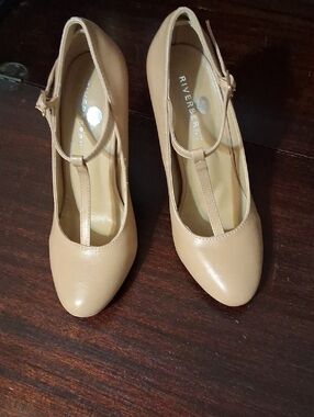 Riverberry Nude T-Strap Pumps for Women